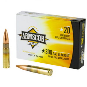 Armscor USA .300 AAC BLACKOUT, 147gr - 20 Rounds [MPN: FAC300AAC-1N]