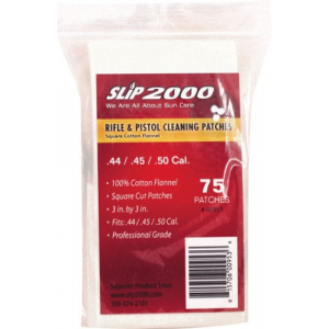 Slip 2000 Cleaning Patches 3" - Square .44/.45/.50 Cal 75-pack
