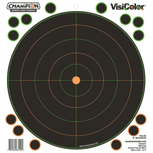 Champion Targets Visicolor, Champ 46136 8in Bulls Eye 5pk W/40 Pasters