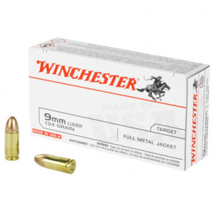 Winchester 9MM, 124gr, FMJ - 50 Rounds [MPN: USA9MM]