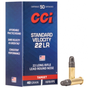 CCI Standard Velocity .22 LR, 40gr, LRN - 50 Rounds
