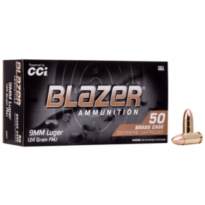 Blazer Ammunition 9MM, 124gr, FMJ - 50 Rounds [MPN: 5201]