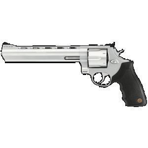 Taurus, Model 44, 44 Magnum, 8.375" Ported Barrel, 6rd, Stainless Steel, Matte Stainless Finish, Silver, Rubber Grips, Adjustable Sights, Double Action, Metal Frame Revolver, Large Frame