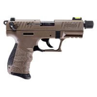 Walther P22 Q Tactical .22 LR, 3.42" barrel, 10 rmd, Fiber Optic Front Sight - FDE [MPN:5120753]