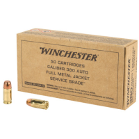 Winchester Service Grade .380 ACP, 95gr, FMJ - 50 Rounds [MPN: SG380W]