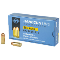 PPU Handgun .380 ACP, 94gr, FMJ - 50 Rounds [MPN: PPH380AF]