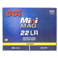 CCI MiniMag .22 LR, 36gr, JHP - 300 Rounds