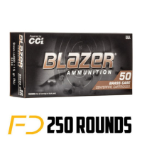 CCI Blazer Brass Ammunition 9MM, 115gr, FMJ - 250 Rounds