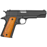 Armscor, GI Standard FS, 1911, 38 Super, 5" Barrel, 9 Rounds, Steel, Parkerized Finish, Black, Wood Grips, Fixed Sights, Semi-automatic, Metal Frame Pistol, Full Size
