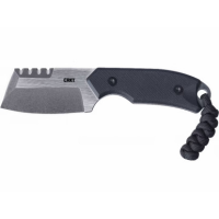 COLUMBIA RIVER 4036 Razel Compact 2.32" Fixed Plain/Top Veff Serrations Brushed Stonewashed D2 Steel Blade/Black G10 Handle Includes Cord Fob/Sheath