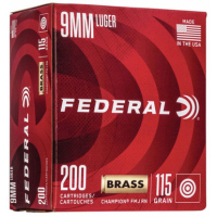 Federal Champion 9 MM, 115gr, FMJ - 200 Rounds [MPN: WM51992]