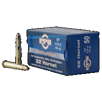 Prvi Partizan PU Standard Ammunition .22 HORNET, 45gr, SP [MPN: PP22H] - 50 rounds