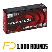Federal American Eagle 9MM, 115gr, FMJ - 1000 Rounds [MPN: AE9DP]