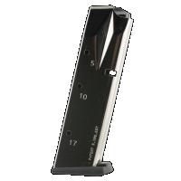 Mec-Gar Smith & Wesson 5900 Series/915/910/659 Magazine 9mm Luger 17 Round Capacity Steel Tube Polymer Floor Plate Nickel