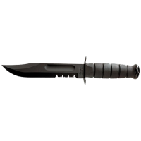 Ka-Bar Bowie Fixed 7.0 in Black Combo Blade Polymer Handle Kraton Handle