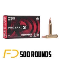 Federal American Eagle .223 REM, 55gr, FMJ - 500 Rounds (25 boxes of 20) [MPN: AE223]