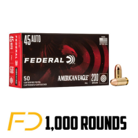 Federal American Eagle .45 ACP, 230gr, FMJ - 1000 Rounds (20 boxes of 50 rnds) [MPN: AE45A]