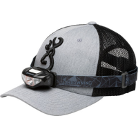 Browning Cap/headlamp Combo Gray/blk W/100 Lumen Light*