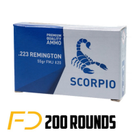 STV Technology Scorpio Ammo .223 REM, 55gr, FMJ [MPN: S223055F] - 200 rounds (10 boxes of 20 rnd)