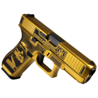 Glock G45 Gen 5, 9mm, 17+1, 4.02" Black GMB Barrel, D.O.G.E., Gold Cerakote [MPN: PA455S204NDGE]