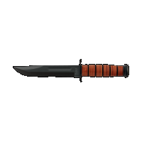 KA-BAR Dogs Head Fixed 7.0 in Black Blade Leather Handle