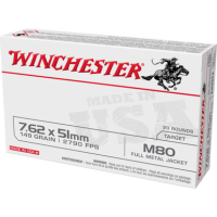 Winchester .308 WIN/7.62 NATO, 149gr, FMJ - 20 Rounds [MPN: WM80]