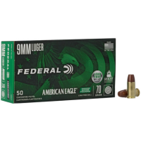 Federal American Eagle 9MM, 70gr, FMJ - 50 Rounds [MPN: AE9LF1]