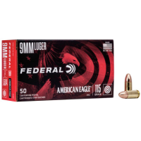 Federal American Eagle 9MM, 115gr, FMJ - 50 Rounds [MPN: AE9DP]