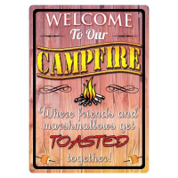 Rivers Edge Sign 12"x17" - "welcome To Our Campfire"