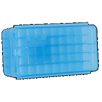 Mtm Side-slide Ammo Box, Mtm P50ss9m24 9mm Pistol Slide Stop 50rd Box Blue