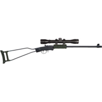 Chiappa Little Badger .22 LR 16.5" Threaded Barrel 1 Round with 4x20 Scope Steel Wire Stock Black/OD Green Break Action Single Shot Rimfire Rifle