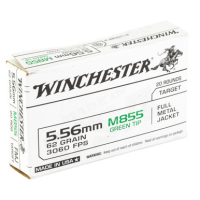 Winchester 5.56X45MM, 62gr, Green Tip - 20 Rounds [MPN: WM855K]