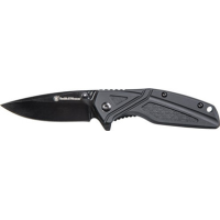S&w Knife Black Rubber 3" Blk - Oxide Blade W/pocket Clip
