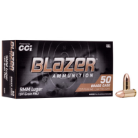CCI Blazer Brass 9MM, 124gr, FMJ - 50 Rounds [MPN: 5201]
