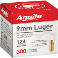 Aguila 9MM, 124gr, FMJ - 300 Rounds [MPN: 1E092108] (640420012698)