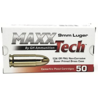 Maxxtech 9MM, 124gr, FMJ - 50 Rounds [MPN: PTGB9124B] (3877000606221)