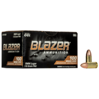 CCI Blazer Brass 9MM, 115gr, FMJ - 100 Rounds [MPN: 51991BB]