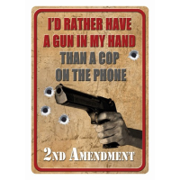 Rivers Edge Tin Sign 12"x17" - "i'd Rather Have A Gun"