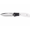 COLUMBIA RIVER M4-02M M4-02M 3.25" Plain Satin 8Cr13MoV SS Blade Black/White Resin Infused Fiber w/G10 Bolster Handle Includes Pocket Clip