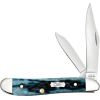 Case Knives Pocket Worn Mediterranean Blue Bone Peanut
