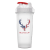 Bucked Up Shaker 28oz White & Usa Flag Logo Bpa Free