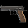 Tanfoglio IFG TFSTOCKI9SF Defiant Stock I 9mm Luger Caliber with 4.50" Barrel 16+1 Capacity Overall Black Finish Steel Picatinny Rail/Beavertail Short Frame Serrated Slide & Wood Grip