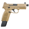 FNH FN-509 Tactical 9mm Luger Semi Auto Pistol 4.5" Threaded Barrel 17 Rounds Ambidextrous Controls Night Sights Polymer Frame Flat Dark Earth