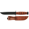 Ka-Bar Short Fixed 5.25 in Black Combo Blade Leather Handle Black