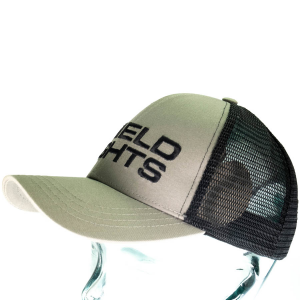 Grey Tracker Hat with Shield Sights Text Logo