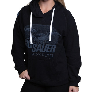 SIG NINE LINE V-NECK 1751 WOMENS HOODIE - BLK - S - Sig Sauer
