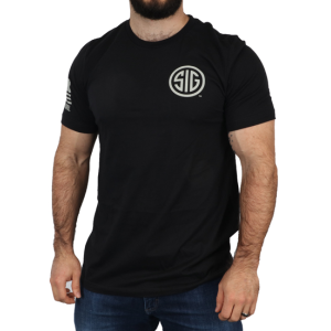SIG NINE LINE GREY MARK - MENS TSHIRT - BLACK -  L - Sig Sauer