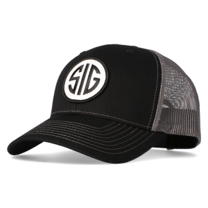 SIG - BLACK TRUCKER HAT WITH CHARCOAL MESH - Sig Sauer