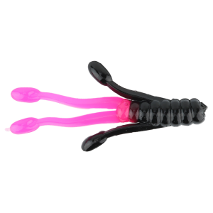 Ol' Blue Tackle Squid Soft Bait | Black/Pink; 2 in.