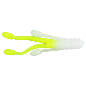 Ol' Blue Tackle Squid Soft Bait | White/Chartreuse; 2 in.
